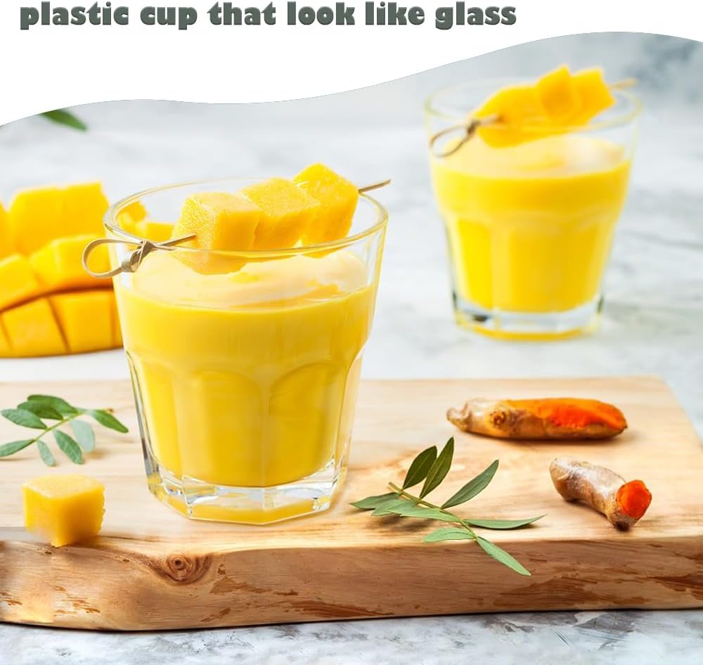 6 PCS Clear Plastic Tumblers, Resuable Drinking Glasses 8.8 OZ, BPA Free Acrylic Drinking Cups, Stackable Beverage Glasses for Home Party Picnic Shatterproof, Small Water Cup, Dishwasher Safe, 260 ML - Image 4