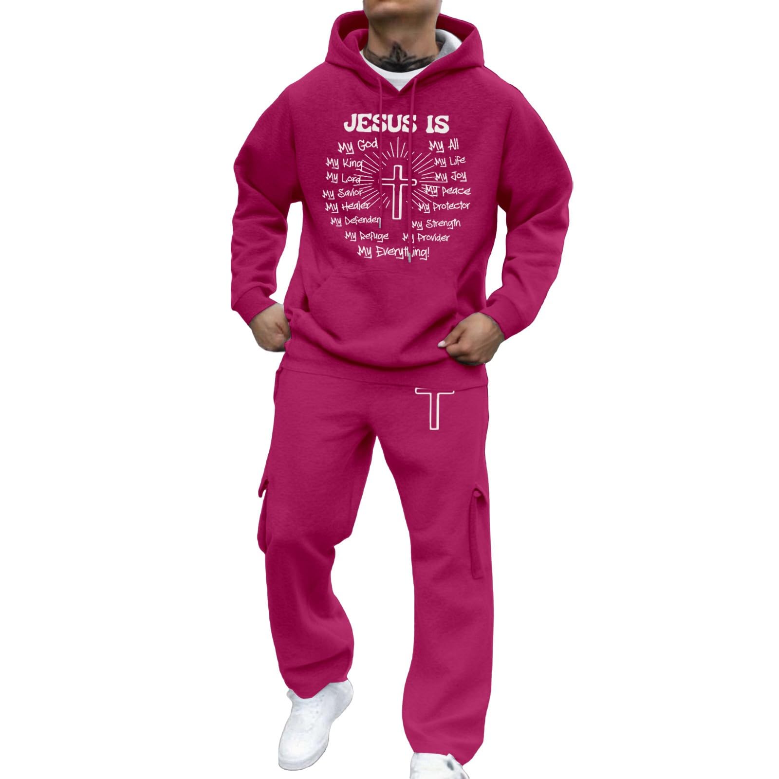 Sweat à capuche et jogging homme imprimé XL ensemble décontracté - 8