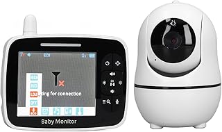 Monitor de bebê, monitor de bebê com tela de 3,5 polegadas, monitor de bebê de intercomunicador de 2 vias com câmeras e áudio, monitor rotativo de quarto de bebê, para babá, idosos, bebê(EU)
