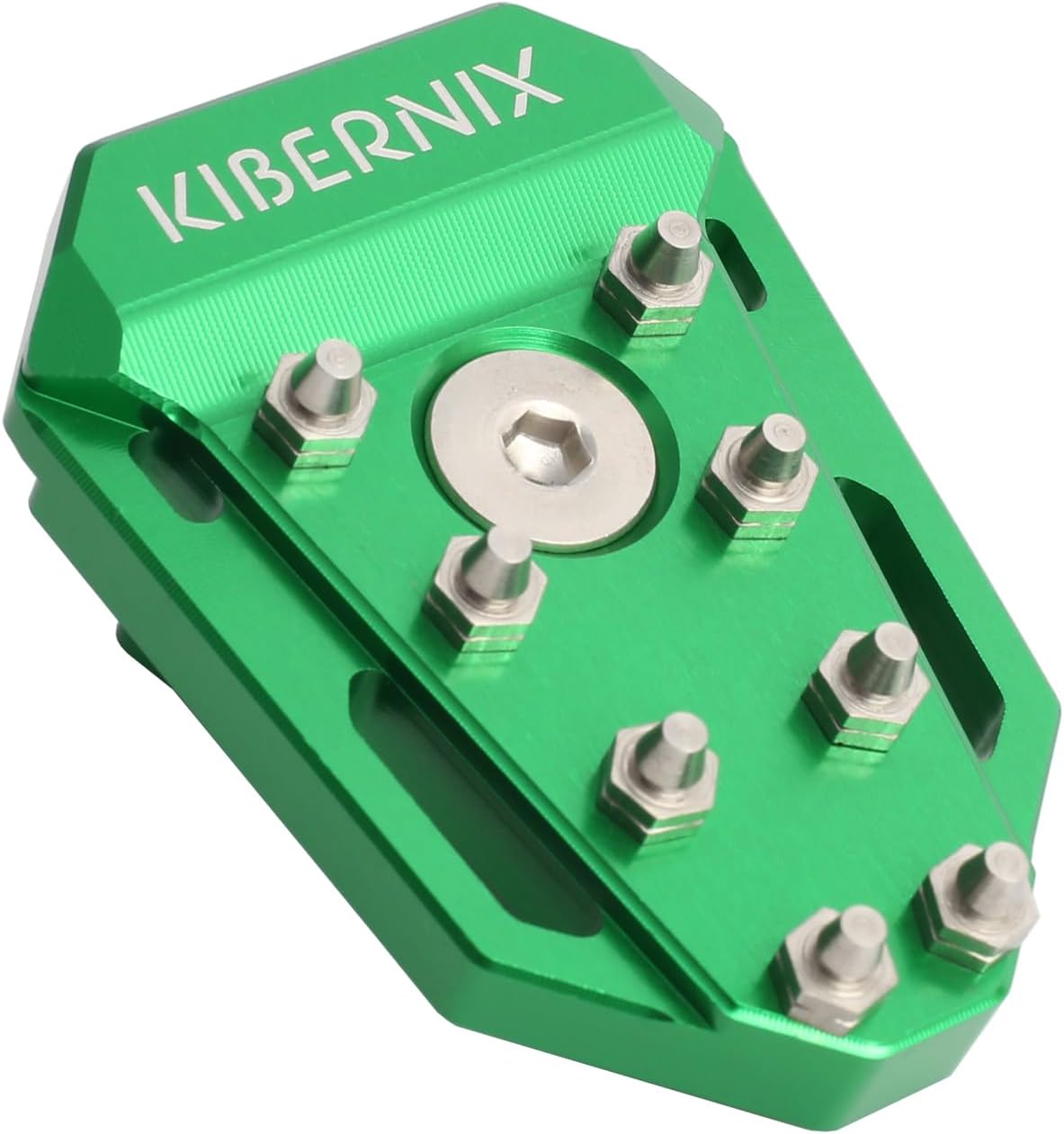 CNC-Machined Aluminum Brake Pedal Extension Pad for Kawasaki KLR650 2008-2025 - Anodized Motorcycle Foot Brake Cushion Accessory (Green)