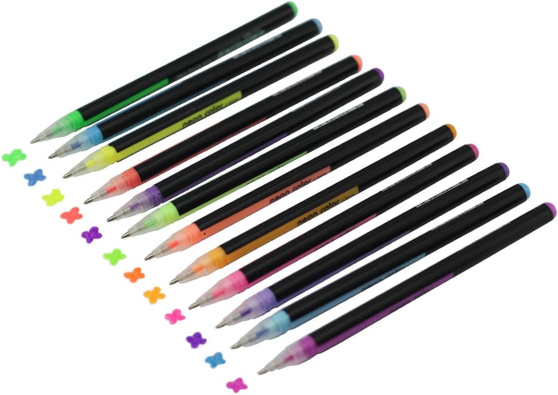 48 Colored Gel Pens Includes Metallic,Pastels,Neon,Glitter,Perfect for Scrapbooking, Invitations,Coloring,Doodling,Sketching and Much More