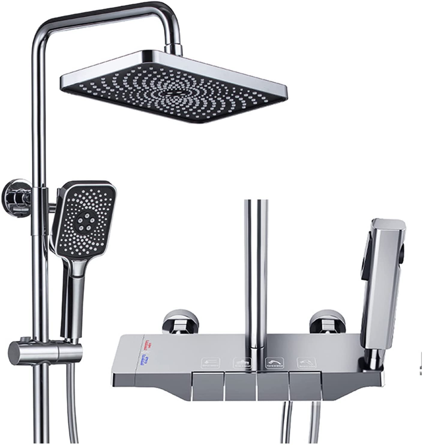Robinet de douche thermostatique en cuivre laiton avec pommeau pluie et pulvérisateur bidet