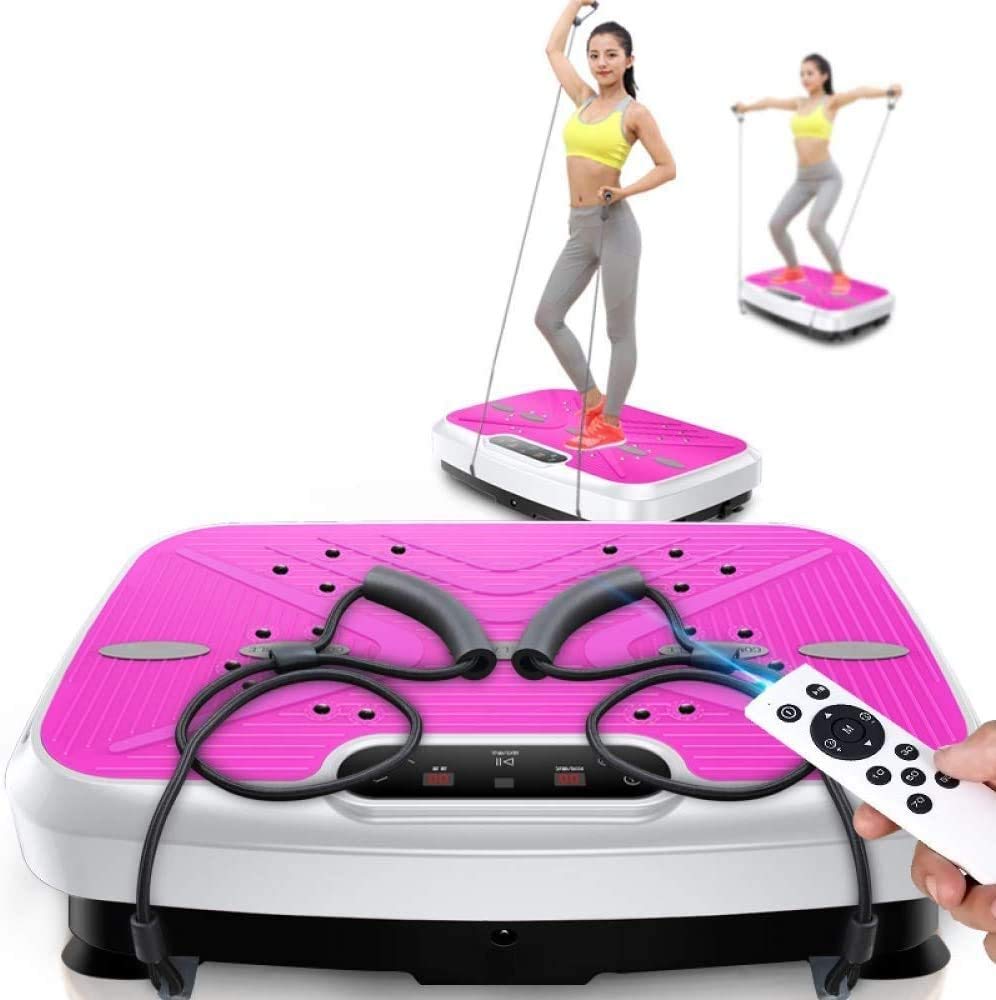 Piastra Vibrante Portatile Il Fitness, casa, dimagrire Il Corpo, Massaggio shiatsu Professionale, Motore Silenzioso ad Alta Potenza, Telecomando Intelligente, Corda Elastica, Rosso