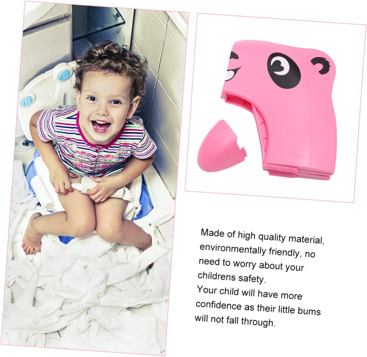 FRCOLOR Portable Toddler Potty Seat for Boys and Girls Boys and Girls Toilet Training Seat Attachment Adorable Cartoon Design