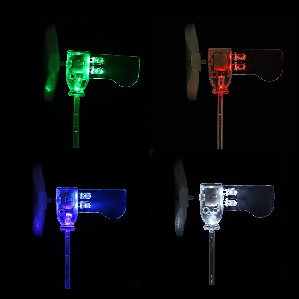 RISHIL WORLD Red Green White Blue Vertical DIY Small Dc Motor LED Windmill Turbines Wind Generator Model Single Item.