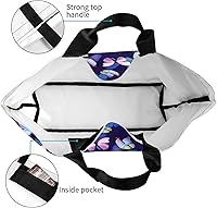 Vista 6 de Bolsas de mano reutilizables con diseño de calavera de azúcar y flores, bolsa de playa para viajes, compras, trabajo diario