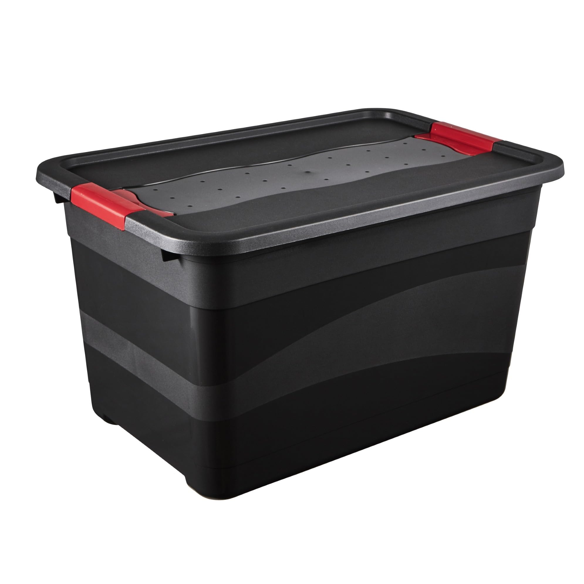 keeeper eckhart 5x Transportbehälter mit Deckel und Schiebeverschluss, Extra Stabil, 59,5 x 39,5 x 34 cm, 52 l, Graphit Grau
