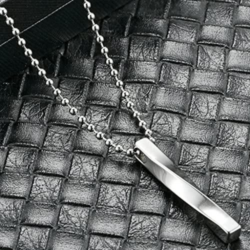Jude Jewelers Stainless Steel Classic Simple Plain Long Bar Pendant Necklace2