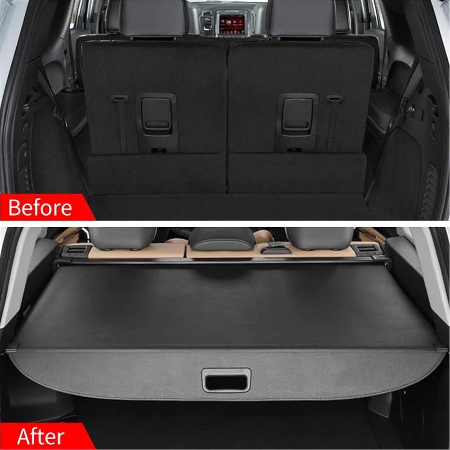 Boot Cover For Dodge For Durango 2011-2025 Cargo Cover Trunk Retractable Parcel Rack Waterproof Shield Privacy Auto Accessories(Model-2 canvas)