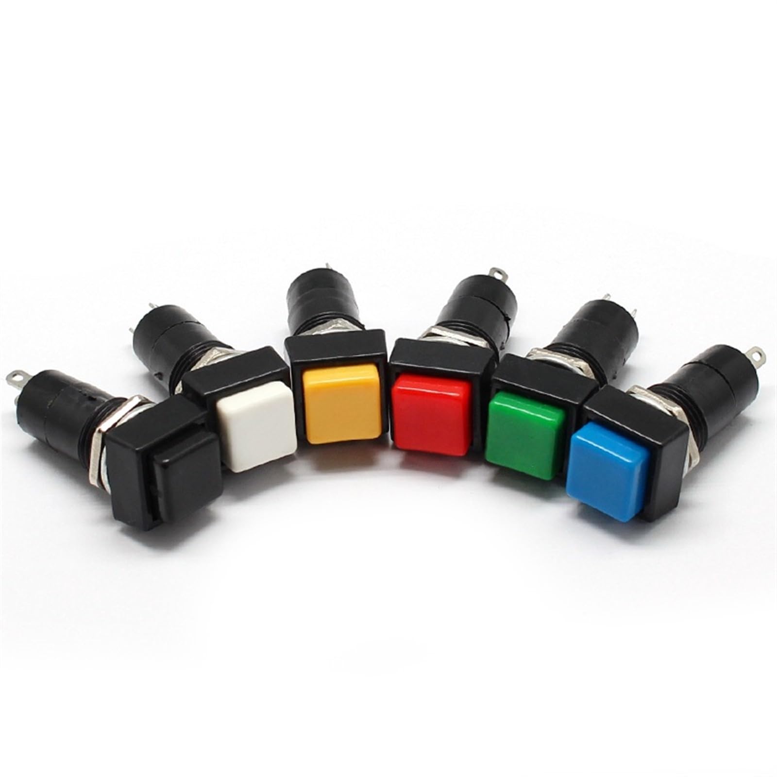 Lot De 5 Boutons Poussoirs Carrés Momentanés Rouge Ou Noir SPST