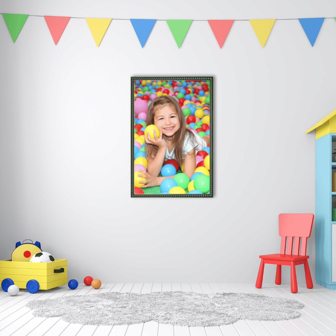 CLAMARO BUBBLE - Cornice portafoto di design 68 x 138 cm, in stile Bubble Balls, verde, realizzata a mano, in MDF con vetro acrilico, cornice per foto, poster o puzzle