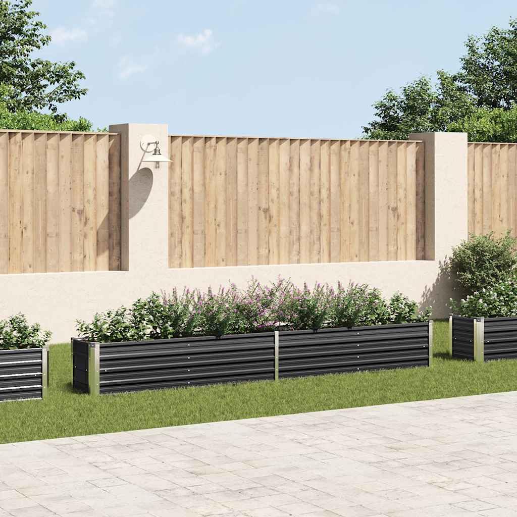 vidaXL Arriate de jardín de Acero galvanizado Antracita 320x40x45 cm