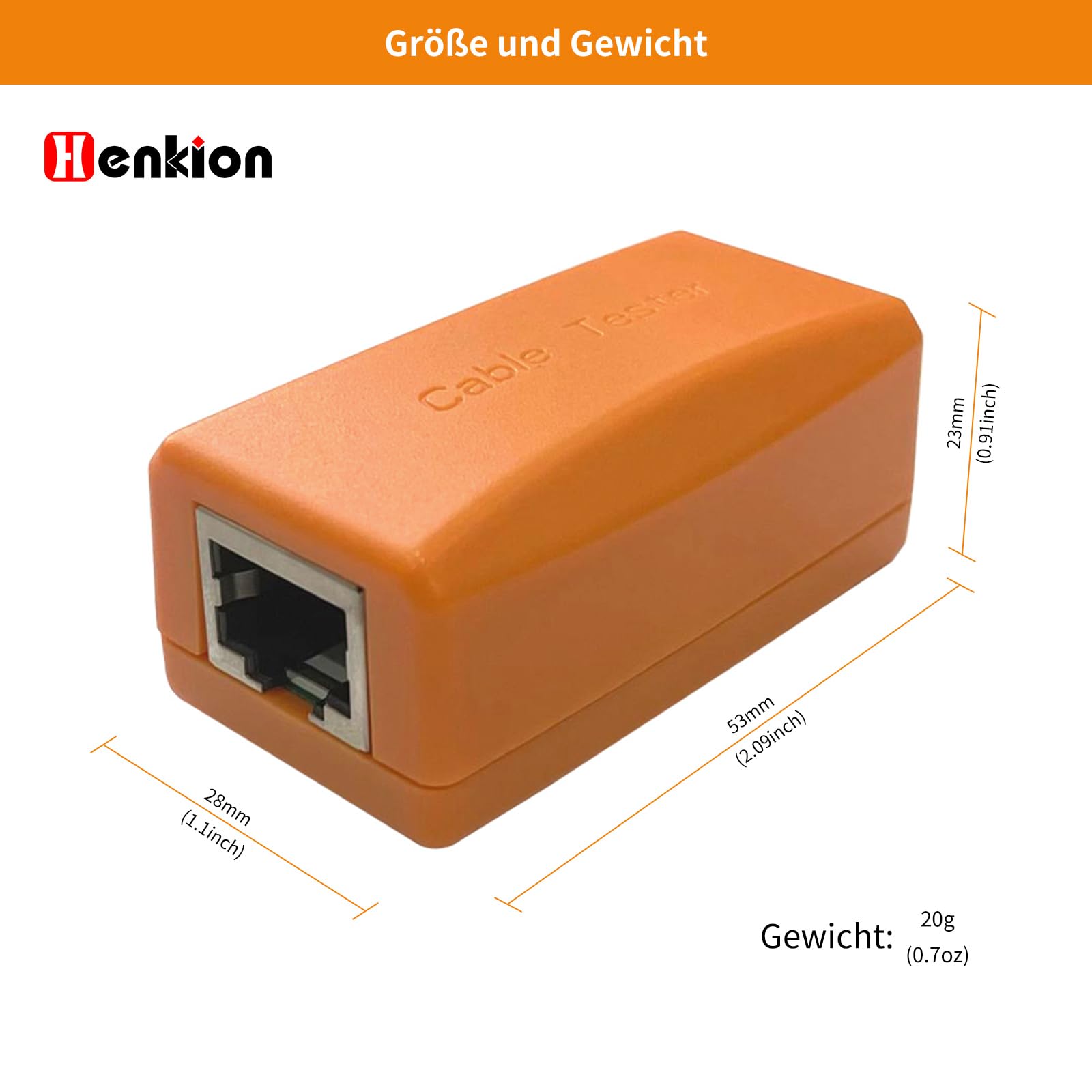 Henkion Tester per cavo di rete per tester per telecamere CCTV, tester per cavi di rete n. 255, accessori per dispositivi di cablaggio, rilevamento di tester di rete RJ45 per tester CCTV, tester per