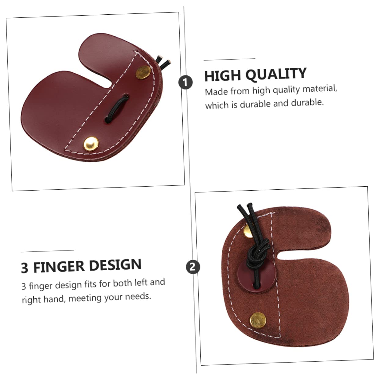 BRIGHTFUFU 3-Finger Arrow Protector Double Layer Hunting Gear Comfortable Durable Protection for Left/Right Hand