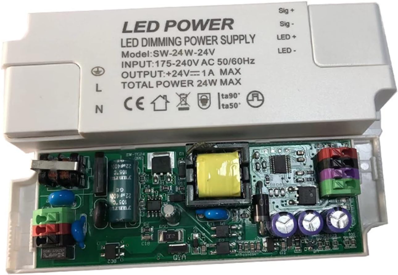 Intelligent 0-10v thyristor dimming Power Supply Built-in high PF Linear 24w24v Intelligent Constant Voltage LED Driver Power Supply