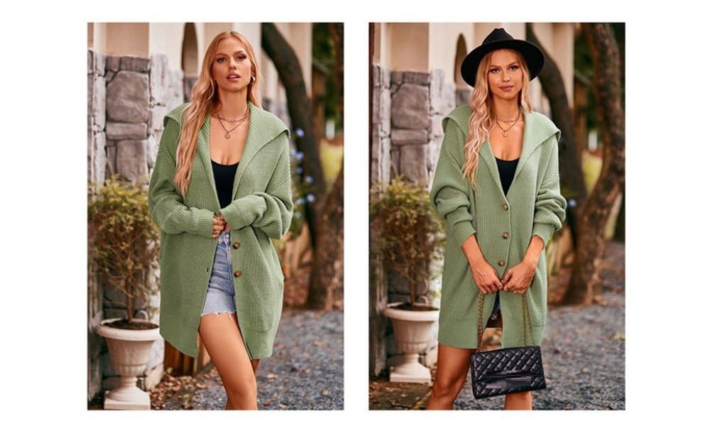 Chaqueta De Punto Mujer,Suéter Largo De Punto Grueso Para Mujer, Cárdigan De Punto, Abrigo De Punto, Solapa Sólida, Manga Larga, Parte Delantera Abierta, Cárdigan Con Tapeta De Botones, Prendas