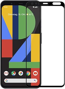 Microcase Google Pixel 4 XL Tam Kaplayan  er eveli Tempered Ekran Koruyucu - Siyah