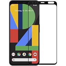 Microcase Google Pixel 4 Tam Kaplayan  er eveli Tempered Ekran Koruyucu - Siyah