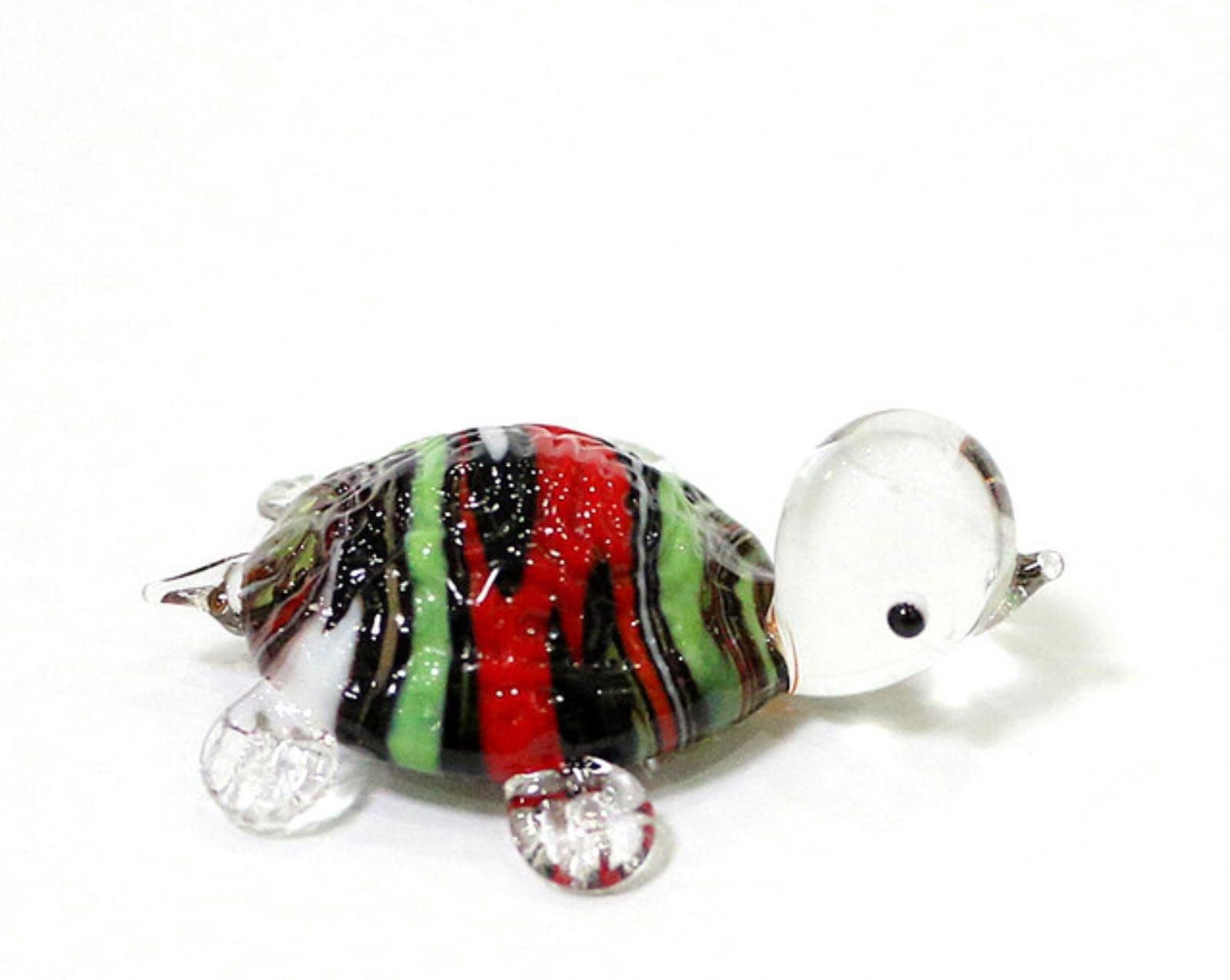 Figurina In Miniatura Tartaruga Di Vetro Colorato – Ornamento Artigianale Simpatico, 3,5-4 Cm, Per Acquario E Decorazione Desktop