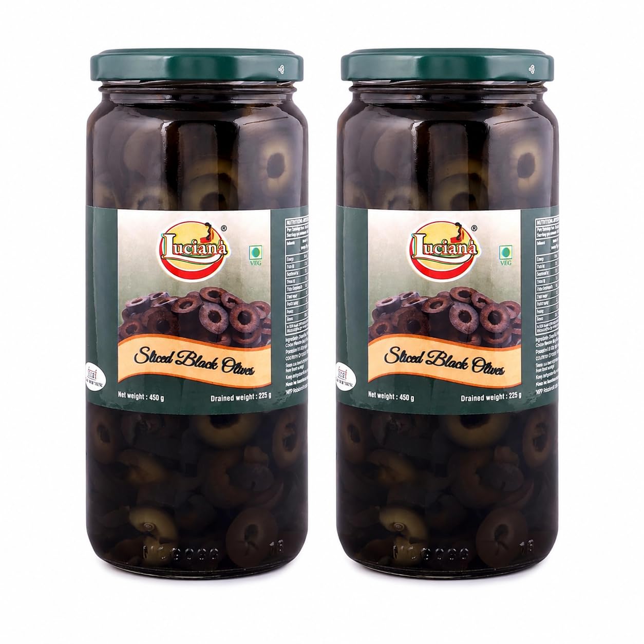 Luciana Sliced Black Olives 450g (225g Drained) – Ready-to-Use Seedless Black Olive Slices for Pizza, Salads, Sandwiches, Mediterranean Dishes, Appetizers & Snacks | Vegetarian Cooking Essential | PACK 2-image-41