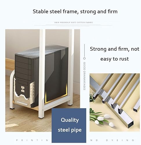 Miniatura 7 de Escritorio para computadora con estantes de almacenamiento y bandeja para teclado, escritorio de oficina en casa de 40 pulgadas con soporte para