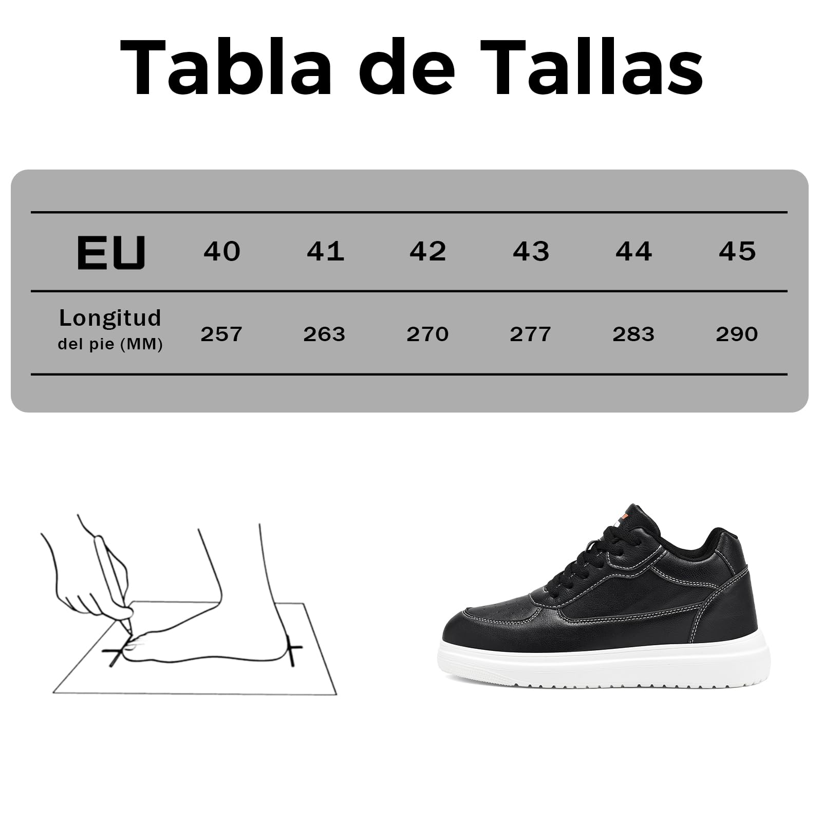 Zapatos Elevación Invisibles para Hombre Altura Ajustable 6/8/10CM Zapatillas Deportivas Transpirables Antideslizantes y Multifuncionales Cómodas Sneakers 40-45EU