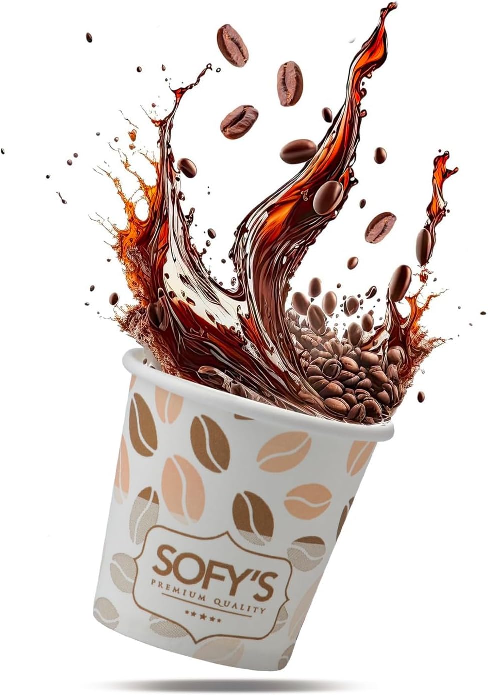 1000 Bicchierini Caffè Di Carta Biodegradabili 75ml - Bianchi Con Grafica, Monouso, Conformi Alle Normative UE - Foto 13