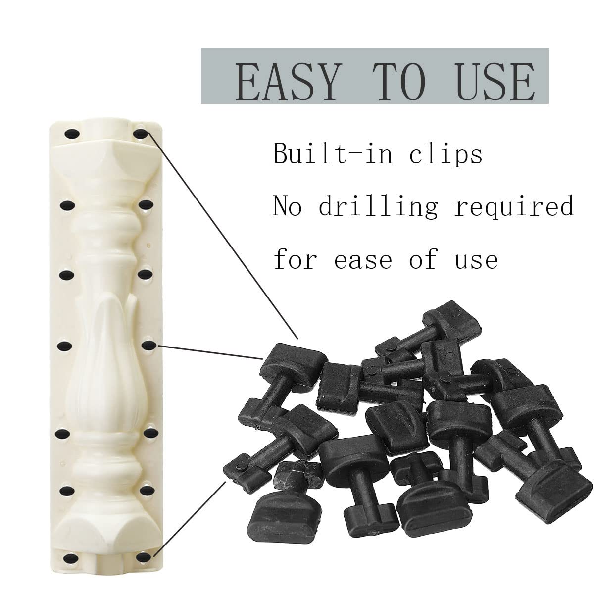 KUCY 2 Pcs 27.6 inch Balustrades Molds Kucy Plastic Mould Garden DIY Casting Cement Plaster Concrete Pattern 3