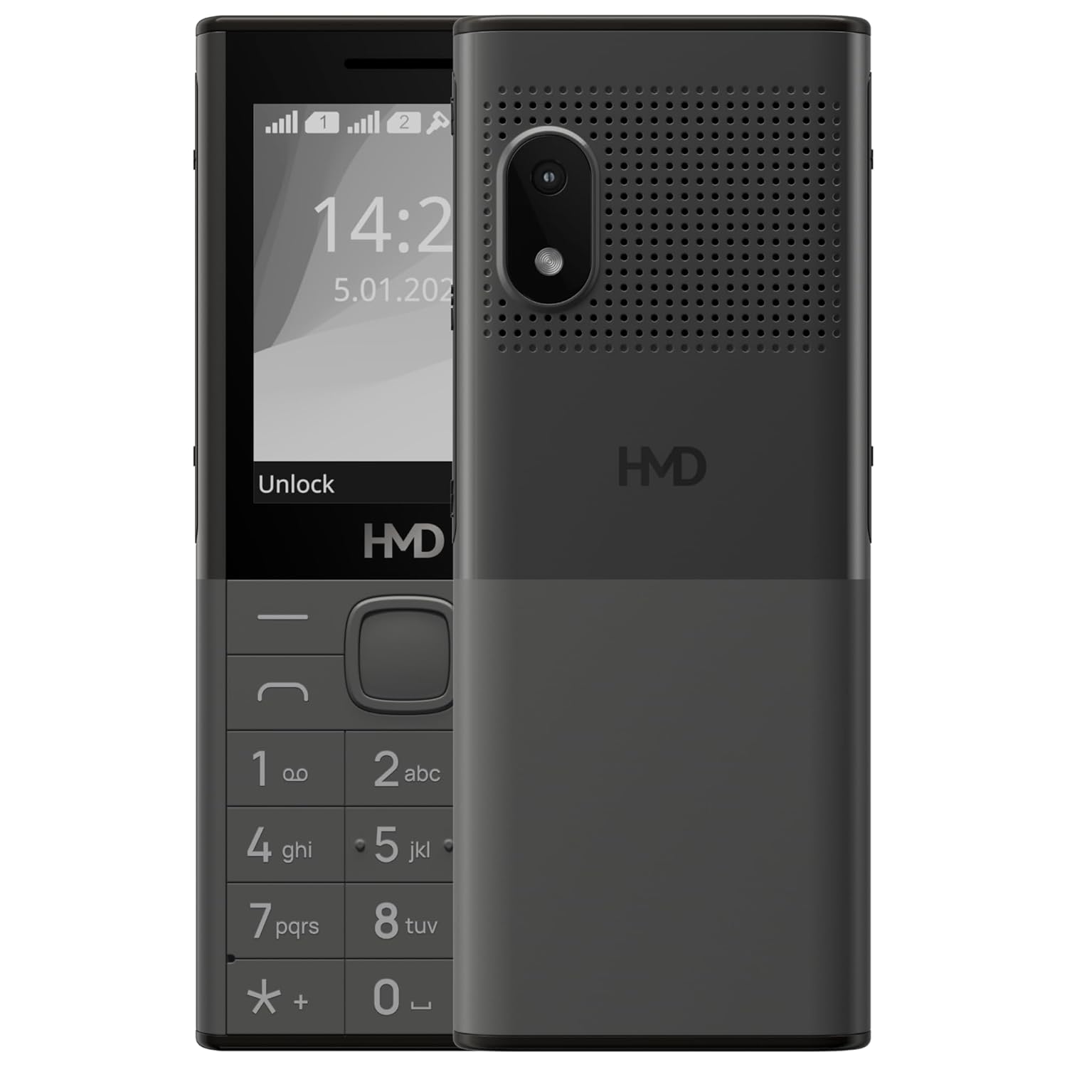 HMD 150 Music Keypad Mobile with Bluetooth | Built-in Powerful Loud Speaker & Dedicated Music Buttons | 2500 mAh Big Battery & Type C Fast Charger | Built-in UPI App with Scan & Pay | Dark Grey HMD 150 Music Keypad Mobile with Bluetooth | Built-in Powerful Loud Speaker & Dedicated Music Buttons | 2500 mAh Big Battery & Type C Fast Charger | Built-in UPI App with Scan & Pay | Dark Grey