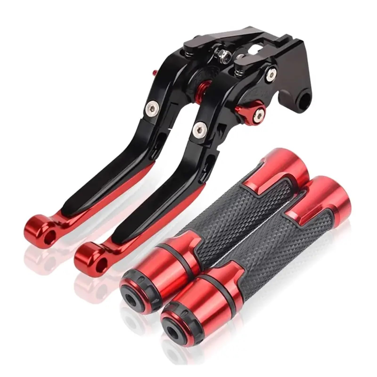 Wfsowxdm Black Red Motorcycle Levers Brake Clutch Handle Lever For Duc&Ati Hypermotard 950 / Sp 2019-2020 Multistrada V4 1200 1260 Motorcycle Adjustable Brake Clutch Levers And Handbar Grips