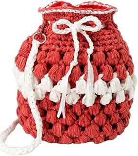 Gallaecia Studio Casual Bolso de hombro bombonera para mujera ultraligera colores rojo y blanco