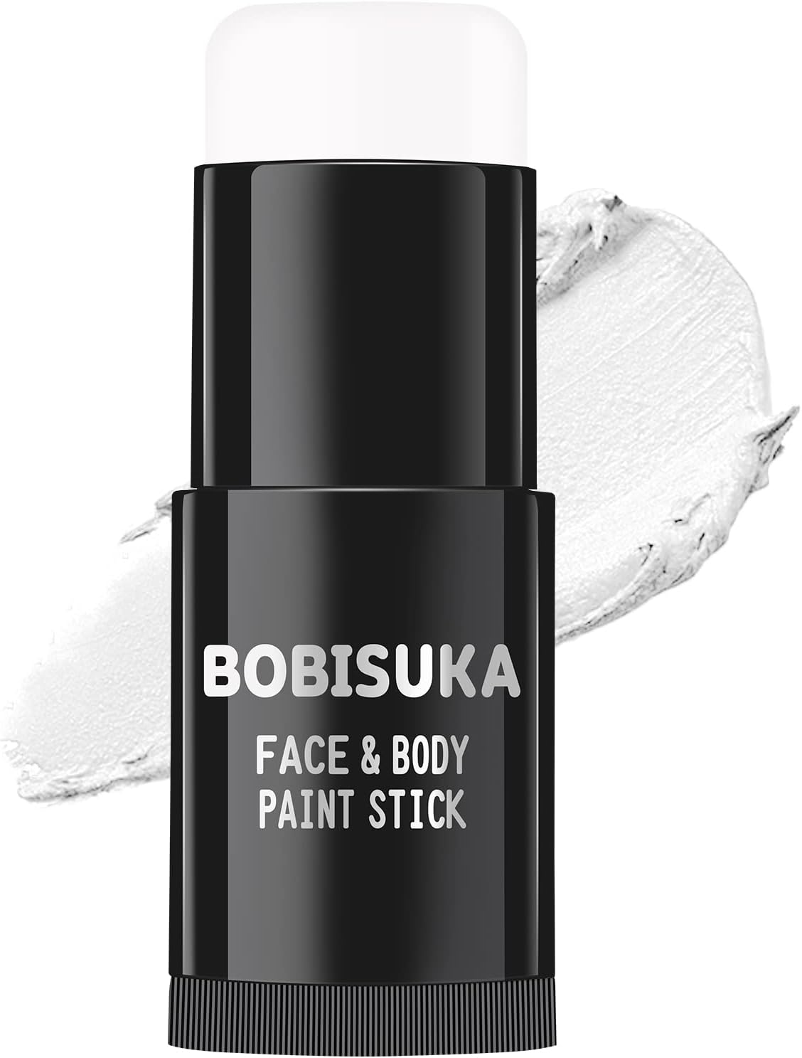 BOBISUKA Face Body White Paint Stick, Clown Makeup Eye Black Sticks for Sports, White Foundation Face Painting Kit for Halloween Skeleton Vampire Mime Skull Joker Special Effects Cosplay SFX Costume