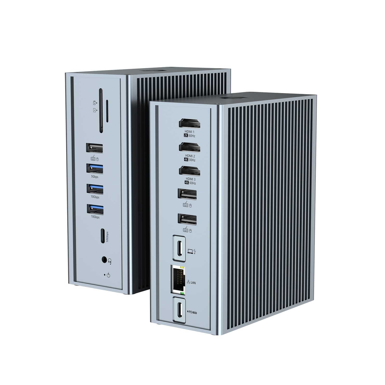 BIGBIG WON Docking station USB C, 16 in 1 Triple Display Universale, Docking Station per laptop, Chrome Book (3 HDMI, 100 W, Gigabit Ethernet, audio, 10 GBPS USB-A/C 3.1, SD/TF)