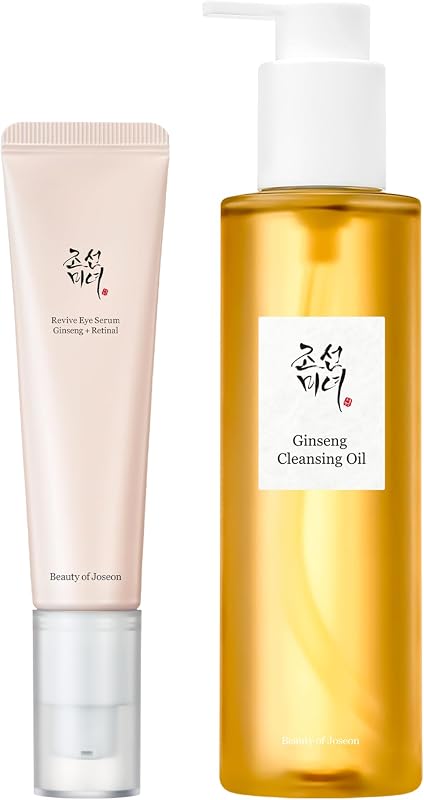 Sérum para ojos Beauty of Joseon Revive con niacinamida retiniana (30 ml, 1,01 fl.oz.) con aceite limpiador de ginseng (210 ml, 7,1 fl.oz.), cuidado de la piel coreano