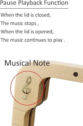 Miniatura 6 de Sinzyo Caja musical con mecanismo tallado de madera vintage, caja de música de cuerda para regalo para Navidad, caja de música Merry Go Round of