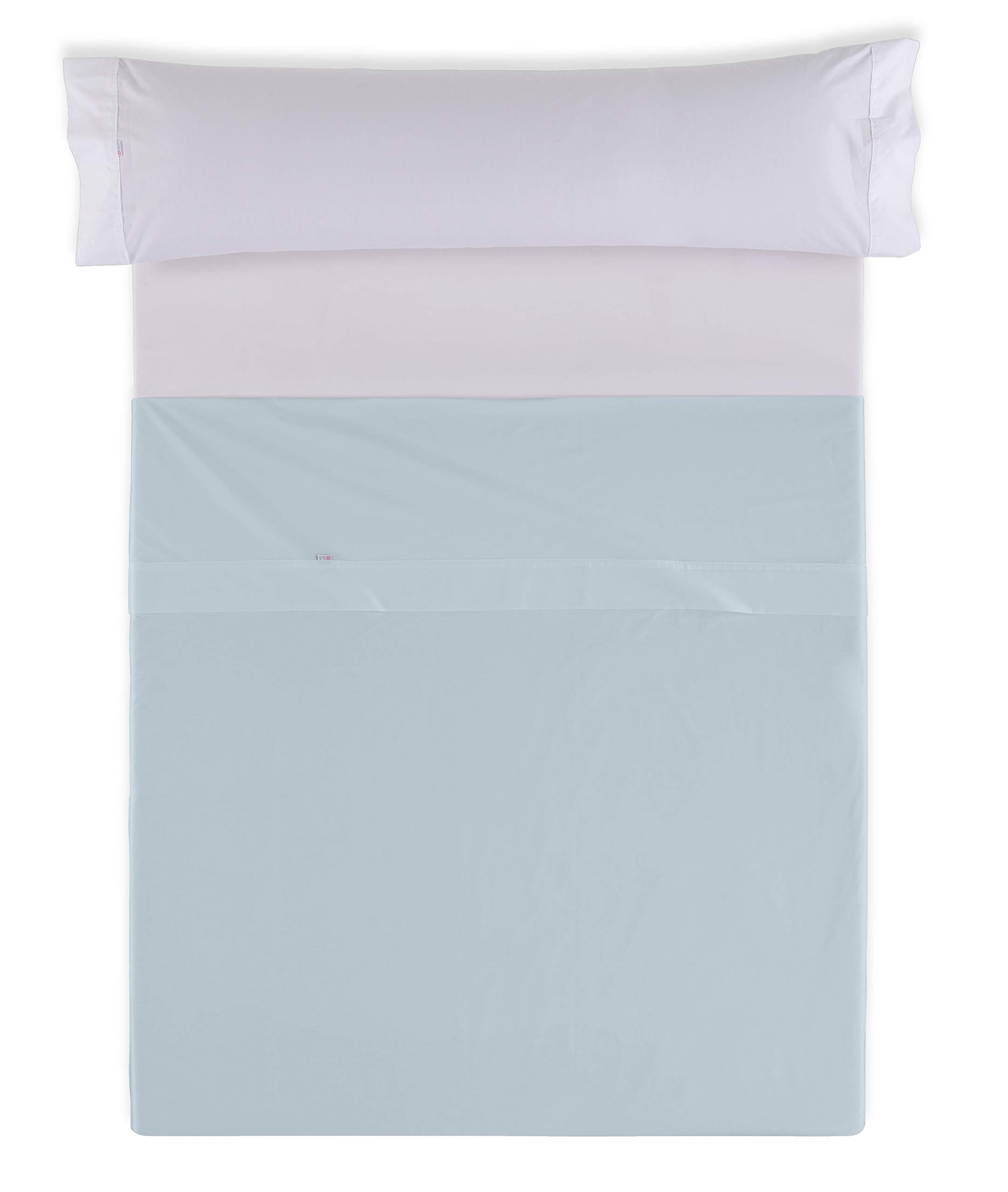 Drap plat satin blanc 180 en coton fin contre la chaleur nocturne