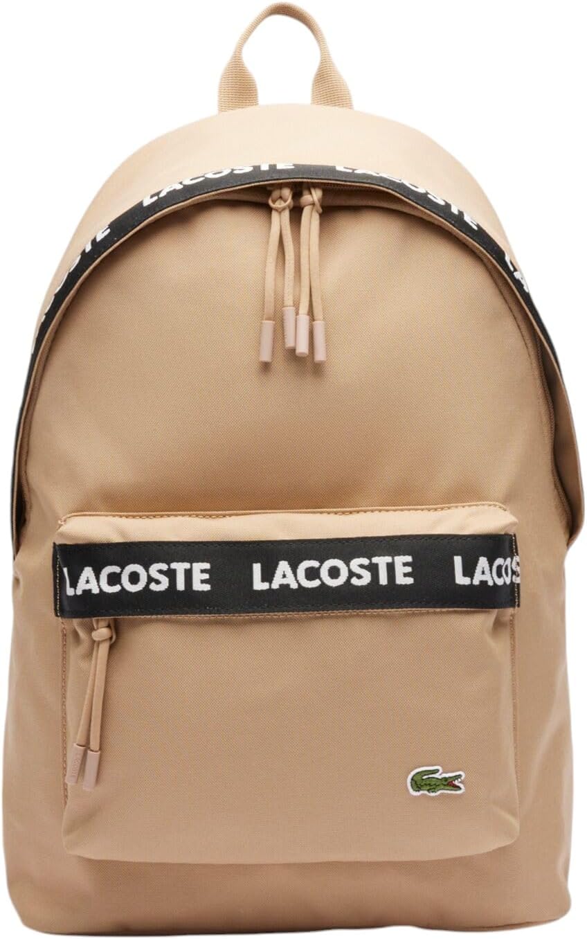 Lacoste Unisex Neocroc Seasonal Backpack, Tape Viennois Beige, One Size