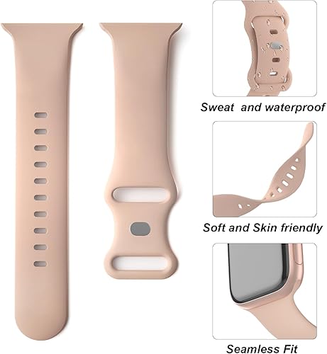 Miniatura 3 de Distore - Correas compatibles con Apple Watch de 38, 40, 41, 42, 44, 45 y 49mm, correa deportiva de silicona suave para iWatch Series Ultra, 8, 7,