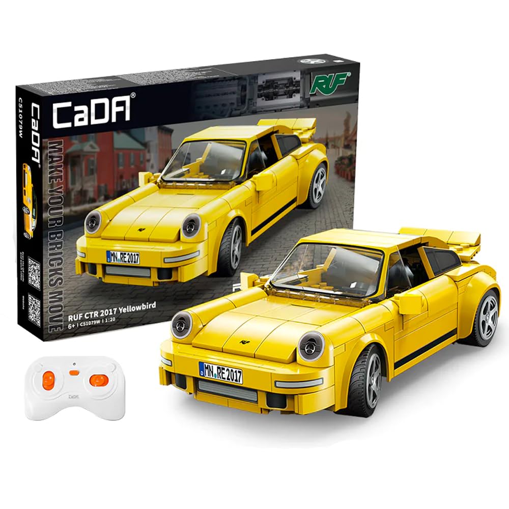 CaDA RUF CTR 2017 Yellowbird Sports Car - 222 Pieces - Self-Build Brick Building Block Model C51079W