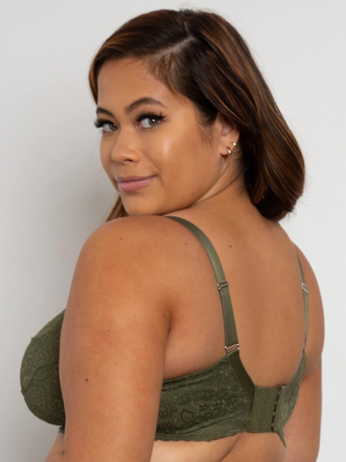 Curvy Couture Women's Plus Size Luxe Lace Wireless Bralette - Image 8