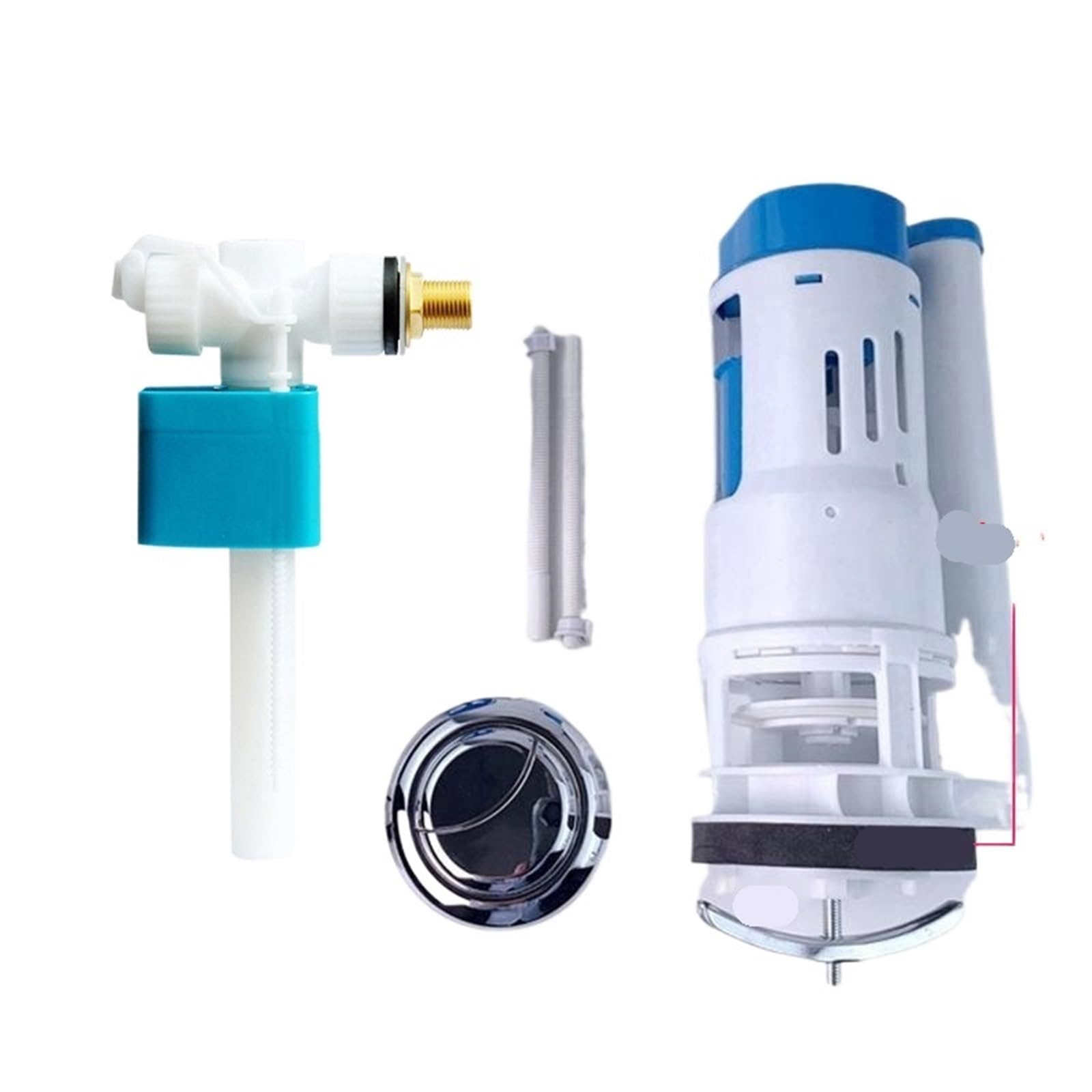 Válvula Descarga Inodoro 3/8" Toilet Water Fitting Side Intake Valve Copper WC FloatingToilet Filling Kits Adjust FlushToilet Accessories(Side Inlet-24cm-1)