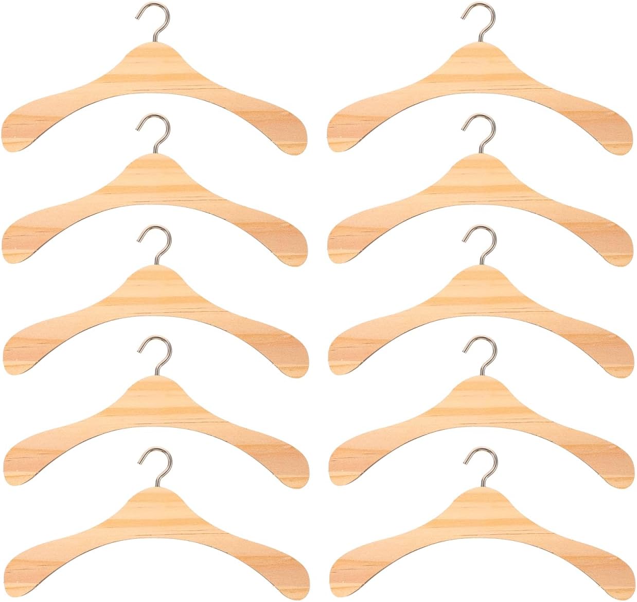 Toddmomy Mini Wooden Clothes Rack 5.9 Inch Doll Hanger for Dollhouse Accessories and Toy Wardrobe Organization