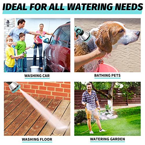 Automan Garden Hose Nozzle Sprayer - 10 Spray Patterns, High Pressure, Thumb Control On Off Valve, Metal Duty Water Nozzle, Extra 3 Washers, For Watering Garden, Cleaning, Washing Car, Showering Pets #TOP5