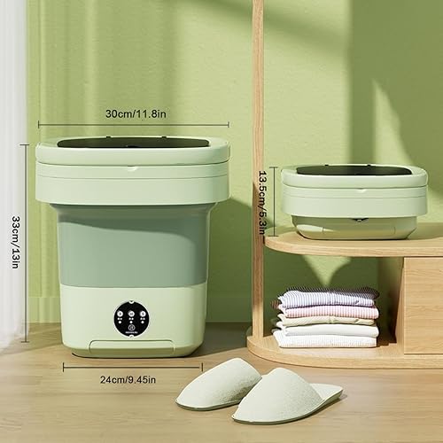 Miniatura 5 de Lavadora portátil modelo actualizado, mini lavadora plegable de 10 L, gran capacidad, con cesta de drenaje, para ropa de bebé, ropa interior o