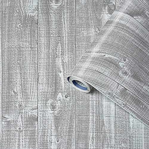 Adhésif Plancher gris Perfect Fix®, Feuille d'effet bois, Feuille de meubles, Film adhésif, auto-adhésif, 45cm x 2m, 170µm (Épaisseur : 0,17 mm), Venilia 53338