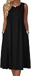 Zeagoo Robes d'été pour femmes Flowy Aline Casual Midi Tank Robe de plage de vacances Boho robe de sundress avec poche 2026
