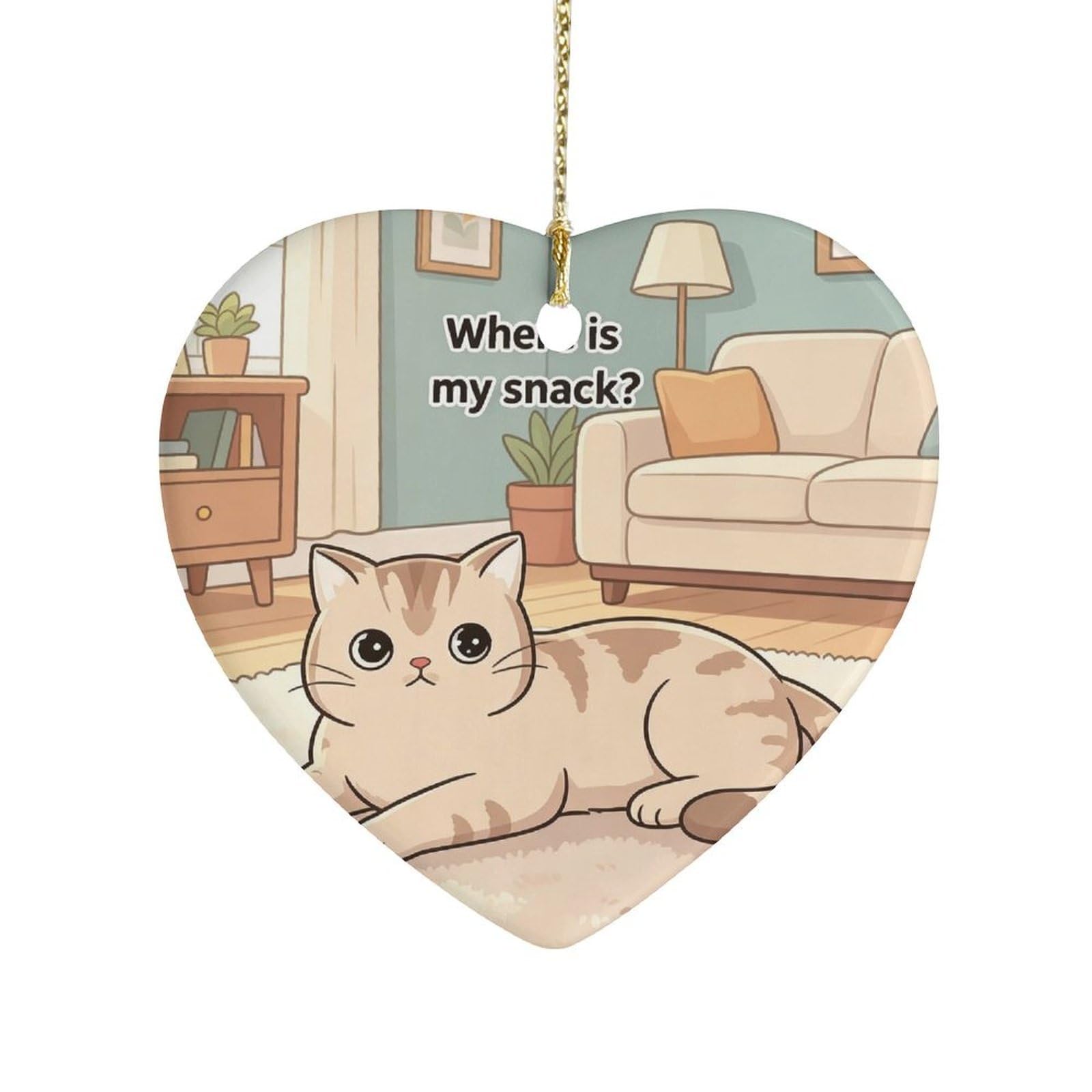 Fekiloot Style Cute Cat Ceramic Ornament Home Decor Keepsake