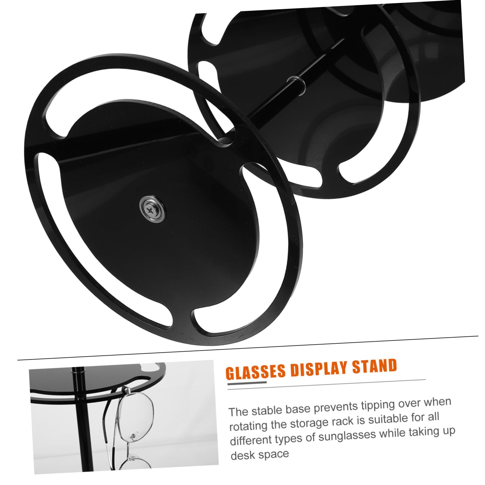 Soporte para Gafas de Sol Giratorio de Acrílico de Doble Organizador Compacto y Resistente para Exhibición y Almacenamiento Escritorio Base Estable Antideslizante