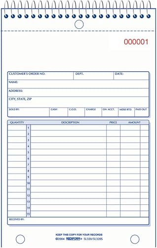 Miniatura 2 de Rediform Libro de pedidos de ventas, encuadernado con alambre, numerado, 5.5 x 7.875 pulgadas, 50 duplicados (5L320S)