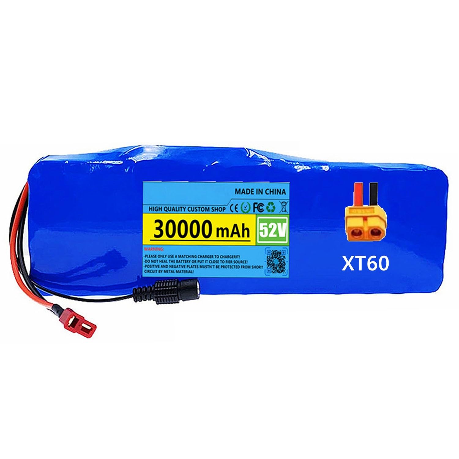Batería de Iones de Litio para Bicicleta Eléctrica 52V 30Ah Baterías de Patinetes Eléctricos 14S3P con Cargador Incorporada Ideal para Motor de Bicicleta Eléctrica de 200-1000W